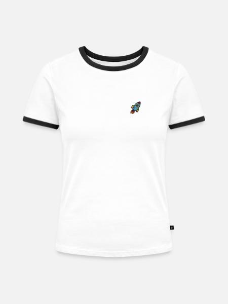 Astronef - T-shirt contrasté Femme - blanc/noir