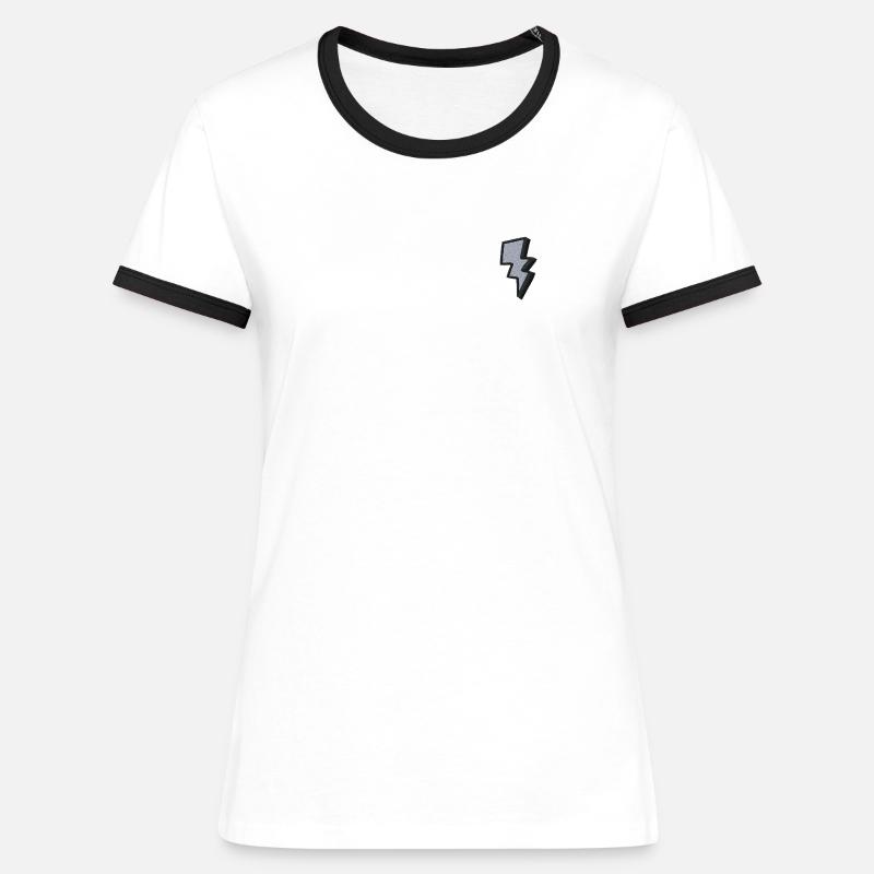 Lightning - Women's Ringer T-Shirt - white/black