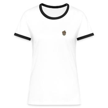 Gland brodé - T-shirt contrasté Femme - blanc/noir - Devant - Selfina (174cm)