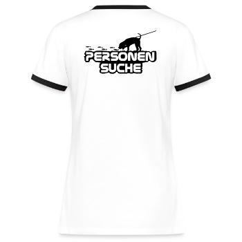 Mantrailer - Frauen Kontrast-T-Shirt - Weiß/Schwarz - Hinten - Selfina (174cm)