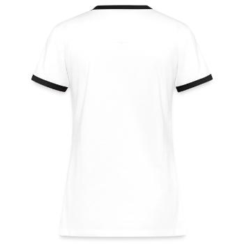 Mademoiselle Chloe - T-shirt contrasté Femme - blanc/noir - Dos - Selfina (174cm)