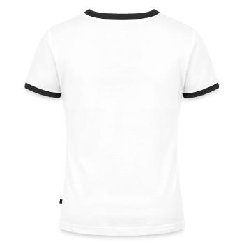 dance dance dance (backwards) - Women's Ringer T-Shirt - white/black - Back - Selfina (174cm)