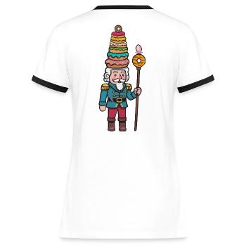Donut-Cracker Nussknacker - Frauen Kontrast-T-Shirt - Weiß/Schwarz - Hinten - Selfina (174cm)