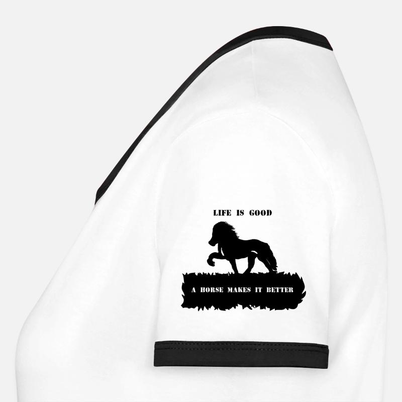 Proverbe 2 avec cheval 1 noir T-shirt contrasté Femme