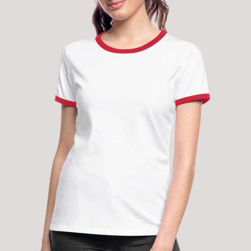 Vegvisir Kreis - Frauen Kontrast-T-Shirt Weiß/Rot