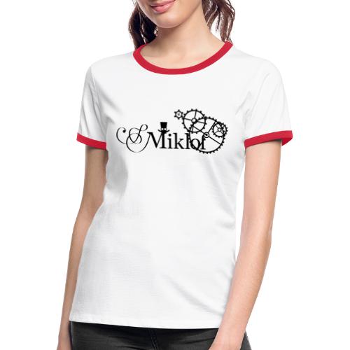 miklof logo black 3000px - Women's Ringer T-Shirt