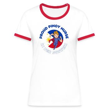 Pinoy Nurse Gift Nurse Switzerland - Women's Ringer T-Shirt - white/red - Front - Selfina (174cm)