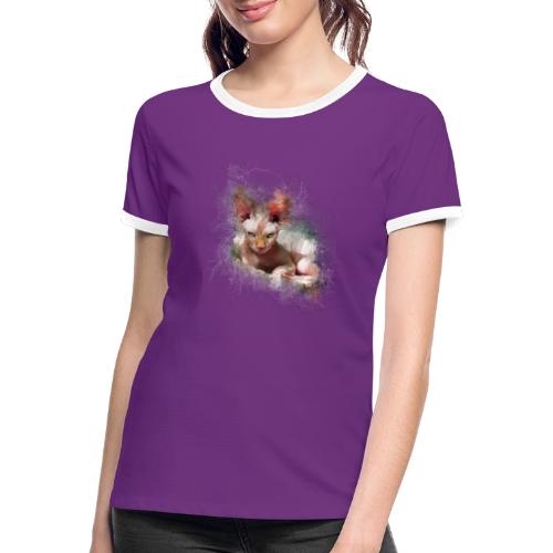 Sphynx peinture watercolor -by- Wyll-Fryd - T-shirt contrasté Femme