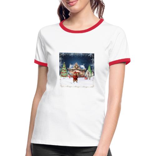 Verrücktes Weihnachtscafé - Frauen Kontrast-T-Shirt