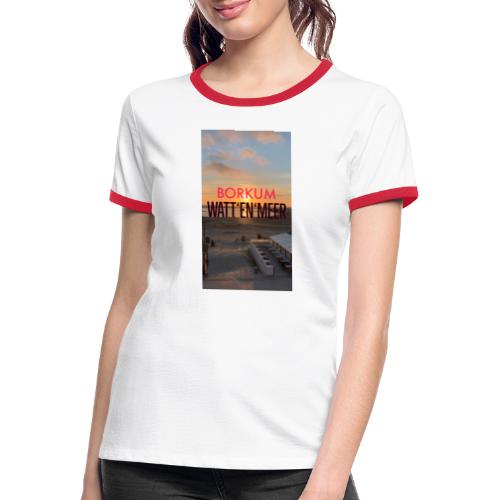Borkum Watt‘en‘Meer - Frauen Kontrast-T-Shirt