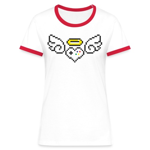 Pixelart No. 9 Konsole - farbe/colour - Frauen Kontrast-T-Shirt