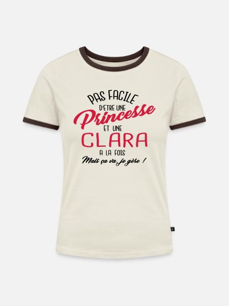 Princesse et Clara - T-shirt contrasté Femme - blanc/rouge