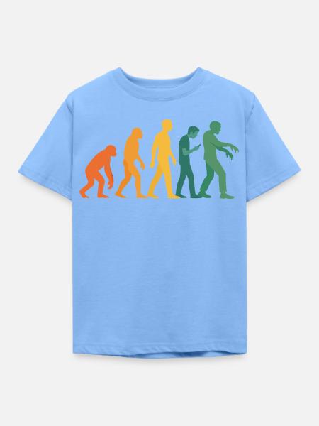 Evolution Silhouette Farbverlauf - Kinder T-Shirt - Himmelblau