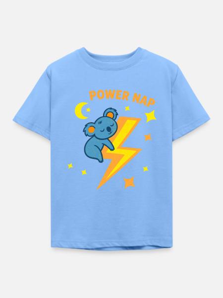 Power Nap Koala - Kinder T-Shirt - Himmelblau