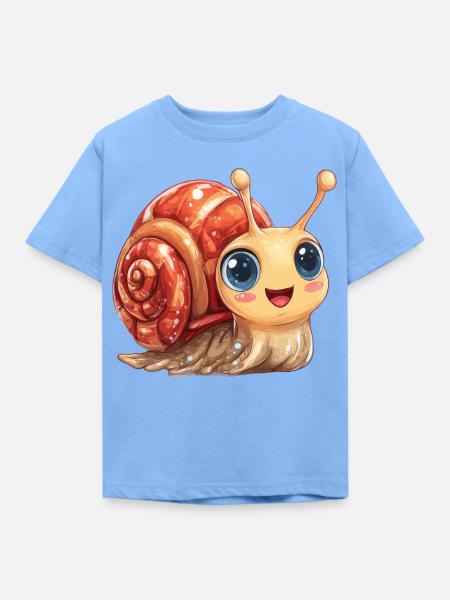 Kuschelschnelle Schnecke - Kinder T-Shirt - Himmelblau