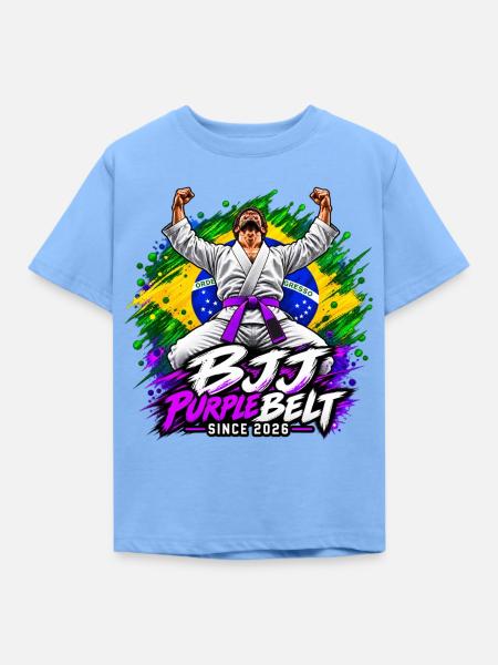 BJJ Lila Gürtel seit 2026 - Kinder T-Shirt - Himmelblau