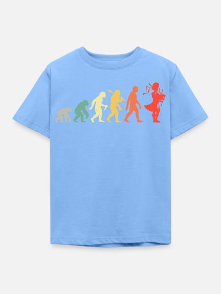 Retro Dudelsack Evolution Für Dudelsackspieler - Kinder T-Shirt - Himmelblau