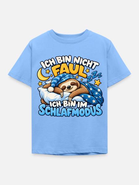 Faultier im Schlafmodus - Kinder T-Shirt - Himmelblau