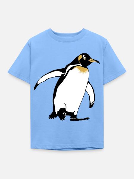 Pinguin - Kinder T-Shirt - Himmelblau