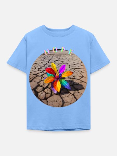 Regenbogenblume der Hoffnung - Kinder T-Shirt - Himmelblau