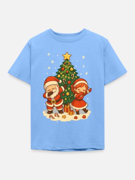 Dabbing Weihnachtsmann, Paar Shirt, lustig - Kinder T-Shirt - Himmelblau