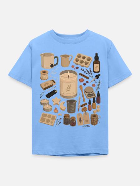 Kerzenliebe | Kerzen gießen & DIY - Kinder T-Shirt - Himmelblau