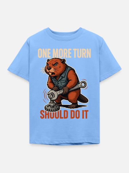 Mechaniker Biber - Kinder T-Shirt - Himmelblau