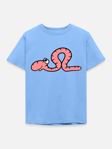 lustiger comic wurm - Kinder T-Shirt - Himmelblau
