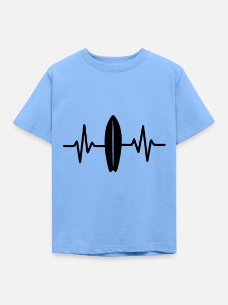 Surf Herzschlag - Kinder T-Shirt - Himmelblau