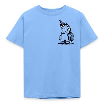 Licorne magique pour l’inscription à l’école avec cartable - T-shirt Enfant - bleu ciel - Devant - AI Model Kid Male (0cm)