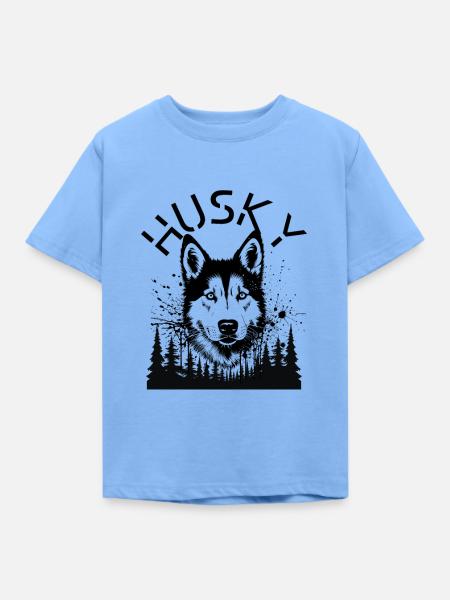 Husky - Kinder T-Shirt - Himmelblau