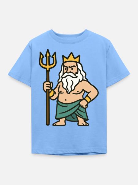 poseidon comic - Kinder T-Shirt - Himmelblau