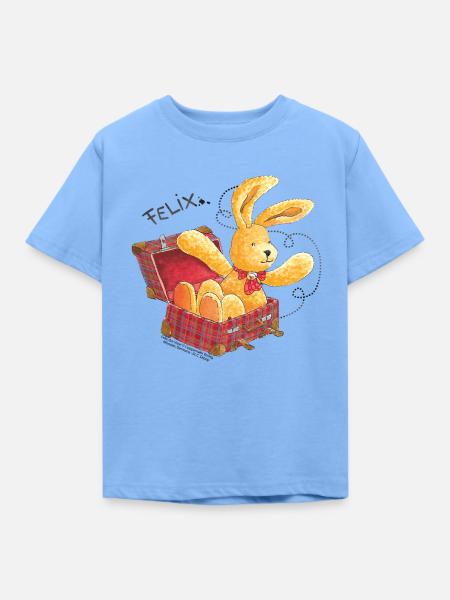 Felix der Hase im Reisekoffer - Kinder T-Shirt - Himmelblau