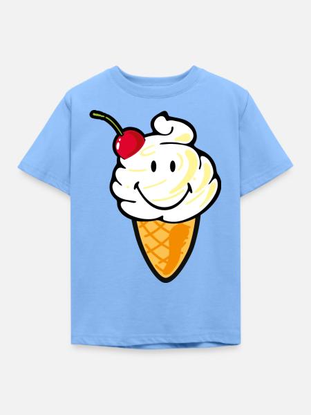 Smiley Ice Cream - Kinder T-Shirt - Himmelblau