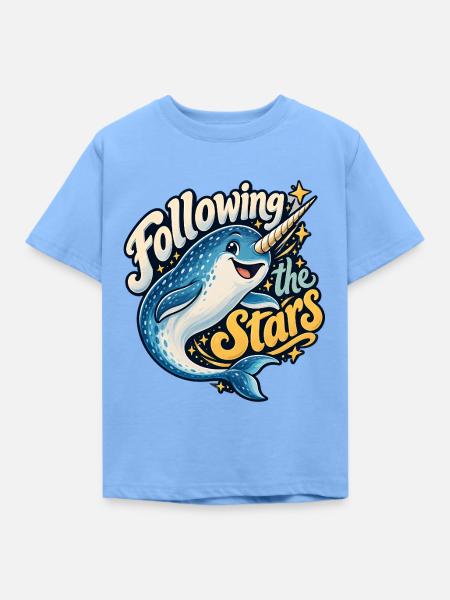 Narwal - Kinder T-Shirt - Himmelblau