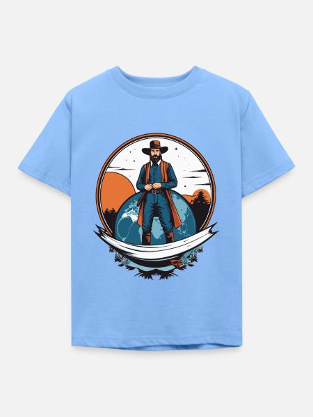 Amisch Mann - Kinder T-Shirt - Himmelblau