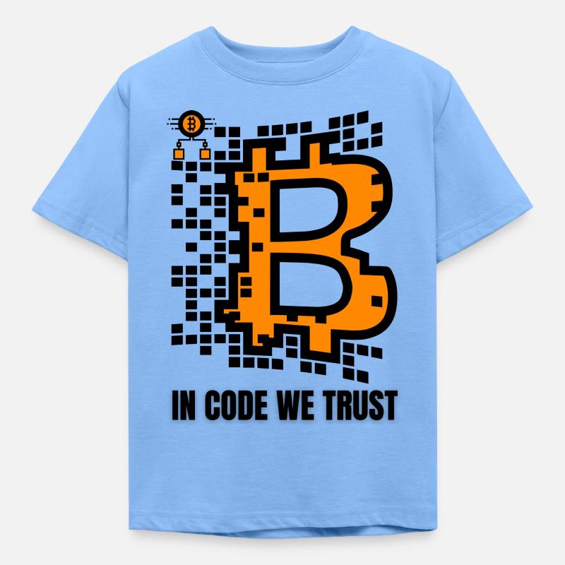 Bitcoin Krypto Kryptowährung Geschenkidee Crypto - Kinder T-Shirt - Himmelblau