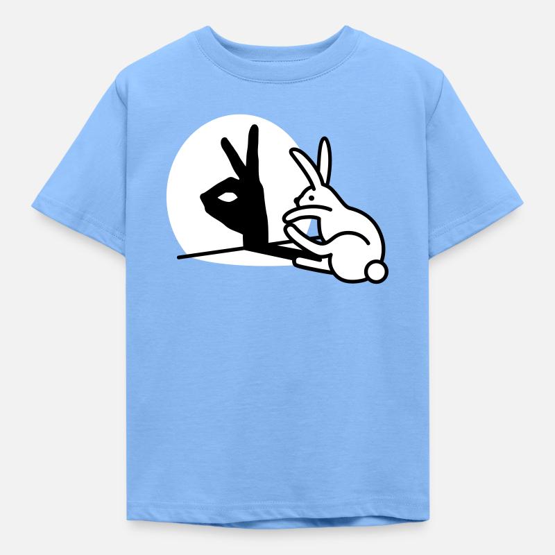 Funny Rabbit Hand Shadow Projection Rabbit - Kids' T-Shirt - sky blue