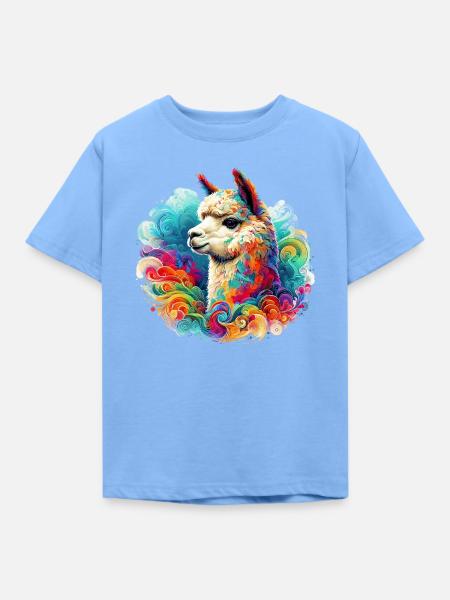 Alpaka - Kinder T-Shirt - Himmelblau