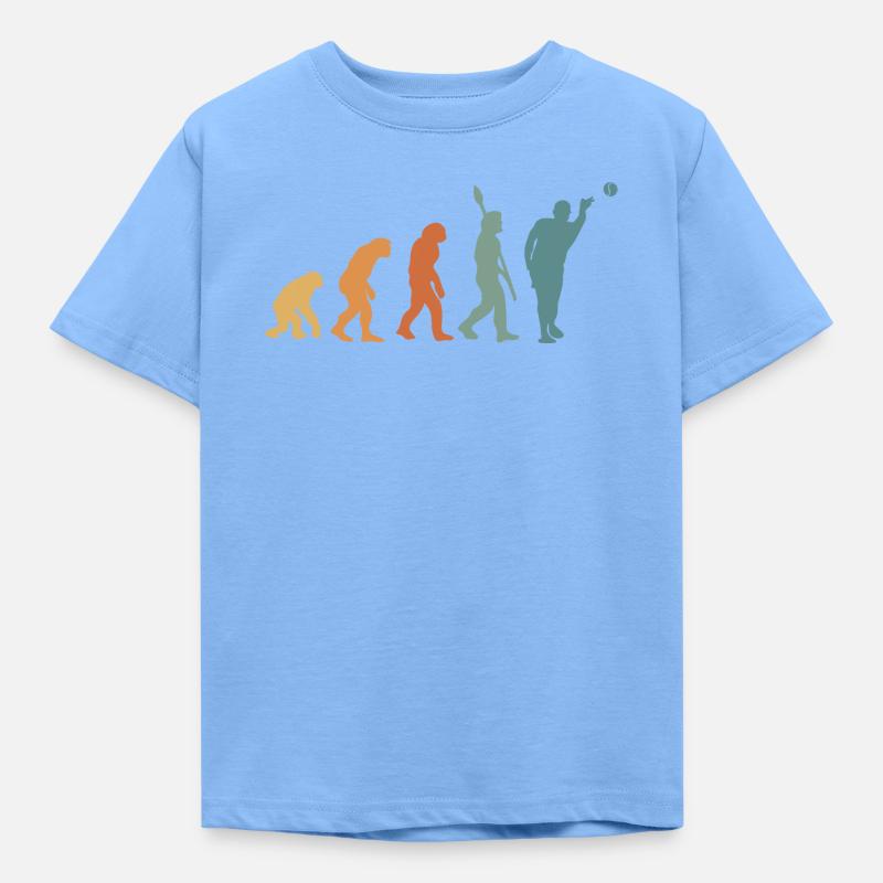Pétanque Evolution Retro - Kinder T-Shirt - Himmelblau