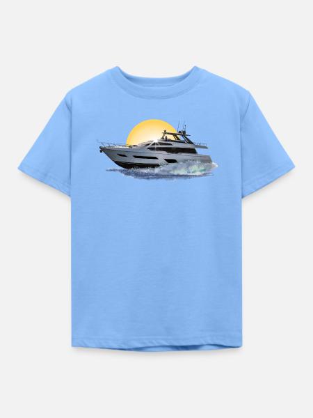 Motorboot - Kinder T-Shirt - Himmelblau