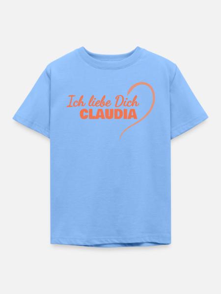 Claudia - Kinder T-Shirt - Himmelblau