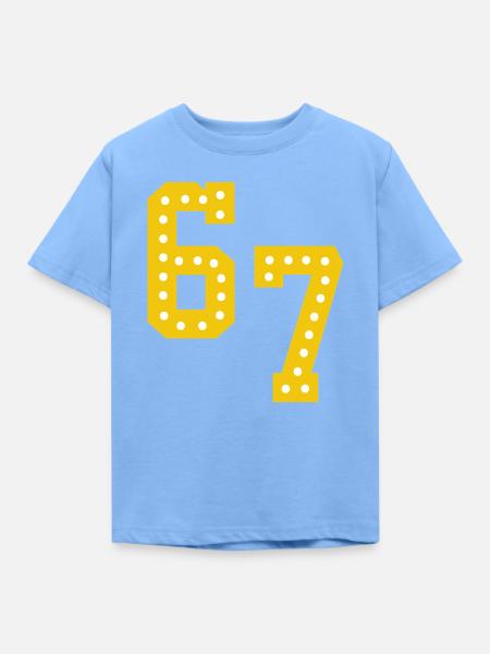 Gelbe Zahlenlichter 6 7 - Kinder T-Shirt - Himmelblau