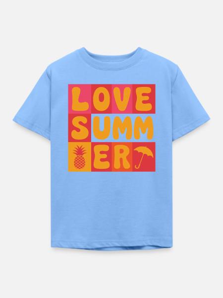 Ich liebe den Sommer - Kinder T-Shirt - Himmelblau