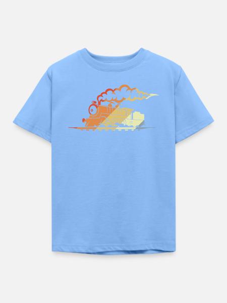 Eisenbahn Retro Look - Kinder T-Shirt - Himmelblau