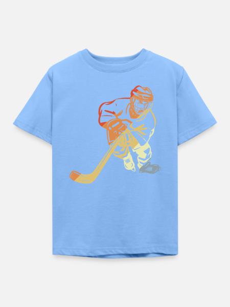 Eishockeyspieler Retro - Kinder T-Shirt - Himmelblau