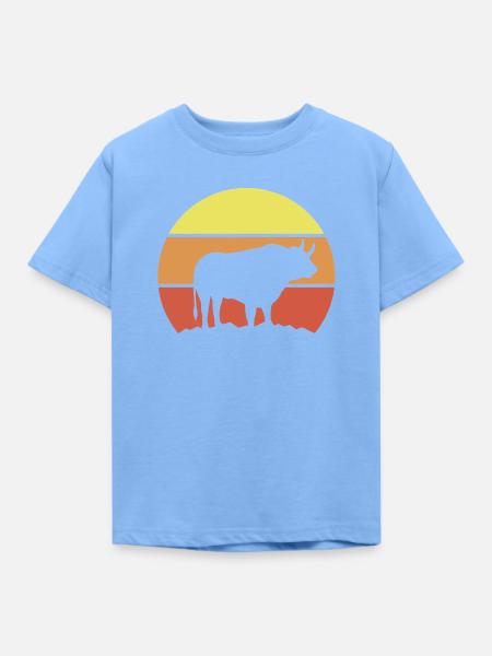 Stier Silhouette Retro - Kinder T-Shirt - Himmelblau