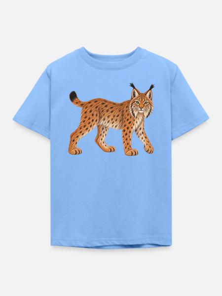 Luchs - Kinder T-Shirt - Himmelblau