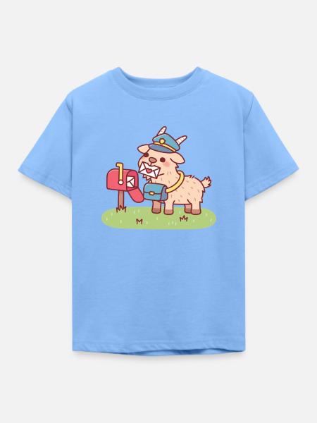 Cute Goat Postzustellung - Kinder T-Shirt - Himmelblau