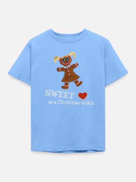 Sweet as a Christmas cookie - Lebkuchenmädchen - Kinder T-Shirt - Himmelblau